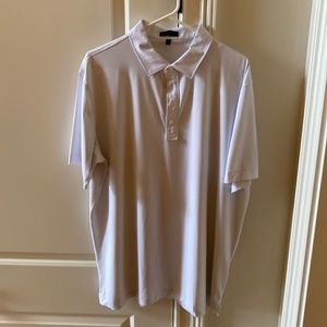 Peter Millar XL golf shirt, white, blue polka dots